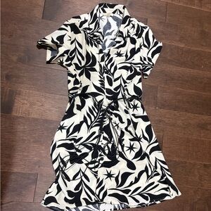 Black and White Floral Women's Dress